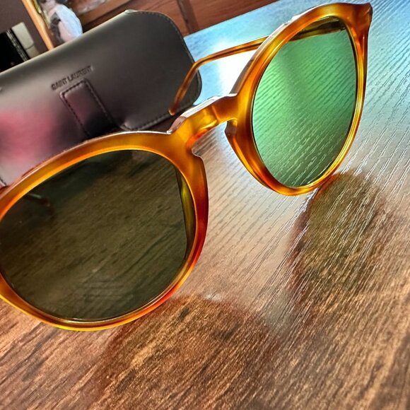 ? Saint Laurent Round Sunglasses‎ - Havana Green
